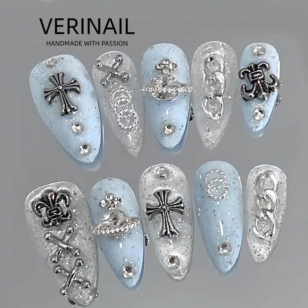 #1 Handmade Press On Nails Gothic nails/Smudged nails/Custom nails