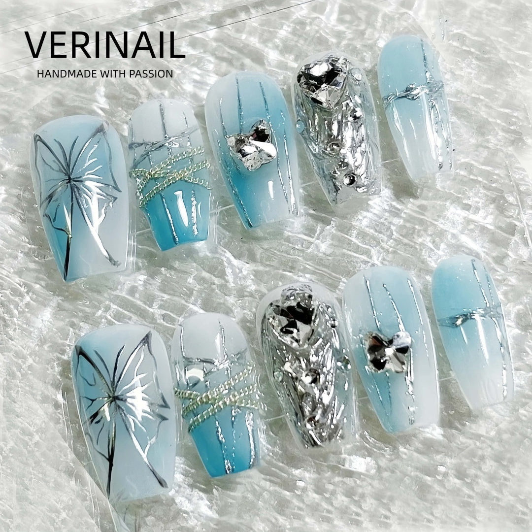 #1 Handmade Press On Nails Gothic nails/Smudged nails/Custom nails
