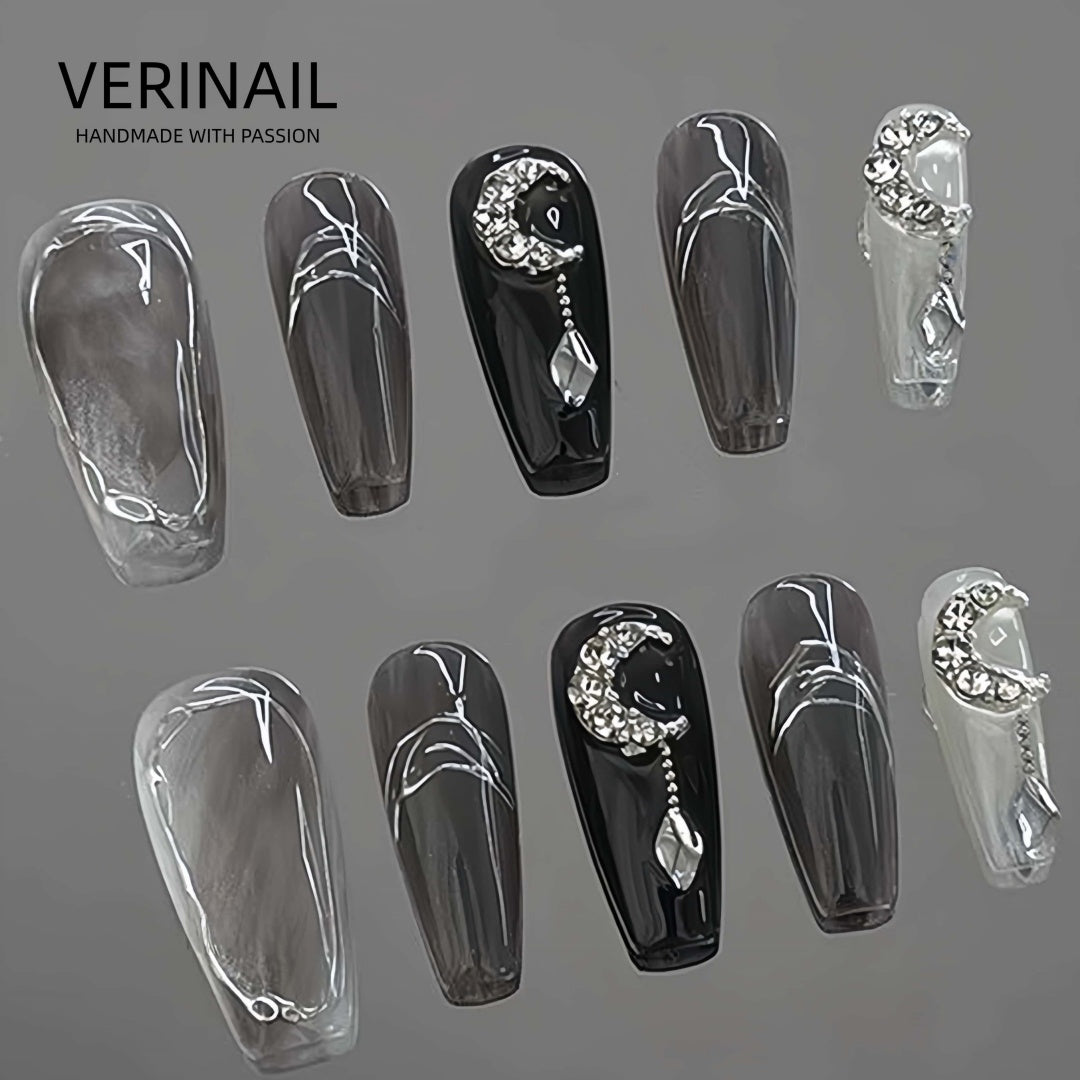 #1 Handmade Press On Nails Gothic nails/Smudged nails/Custom nails