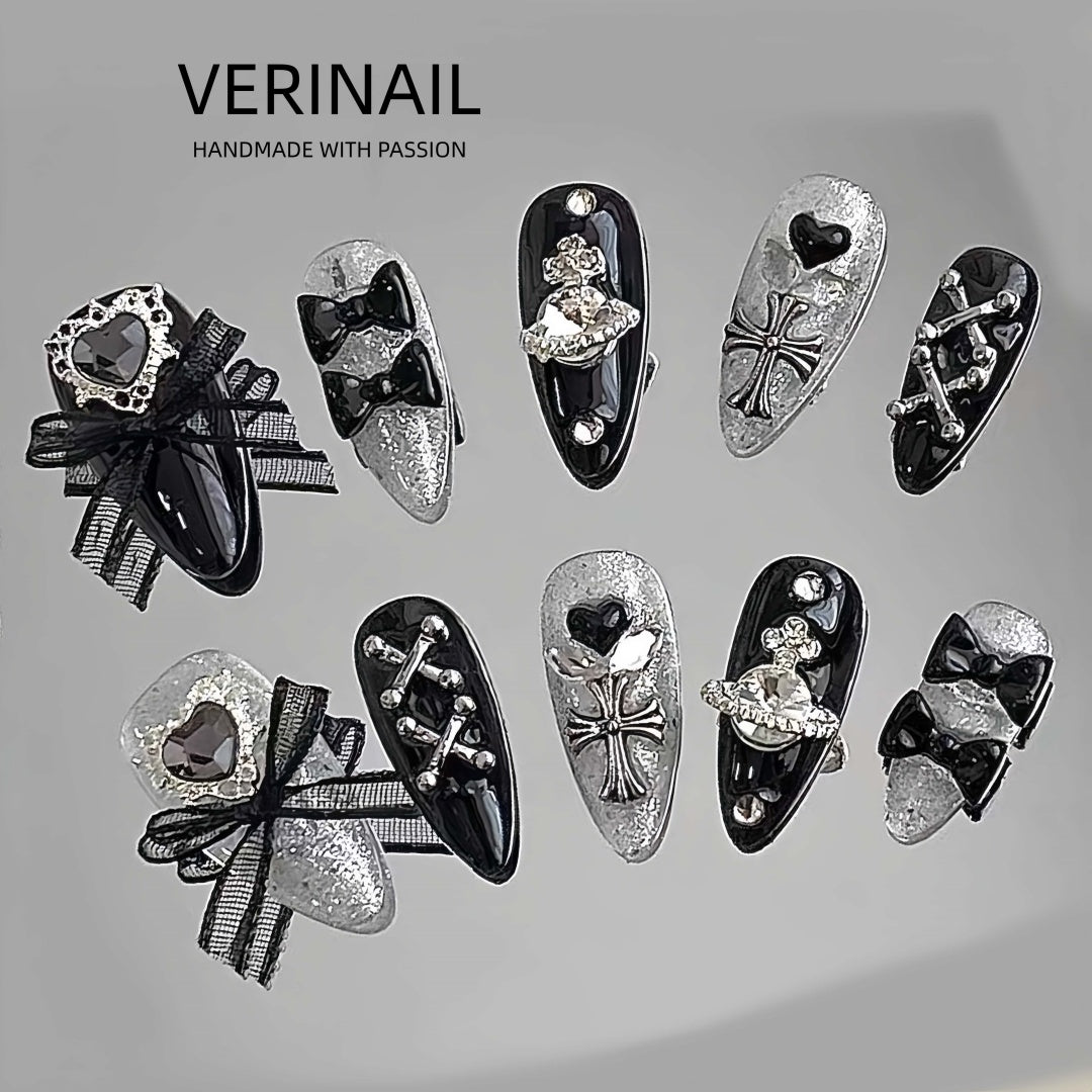 #1 Handmade Press On Nails Gothic nails/Smudged nails/Custom nails