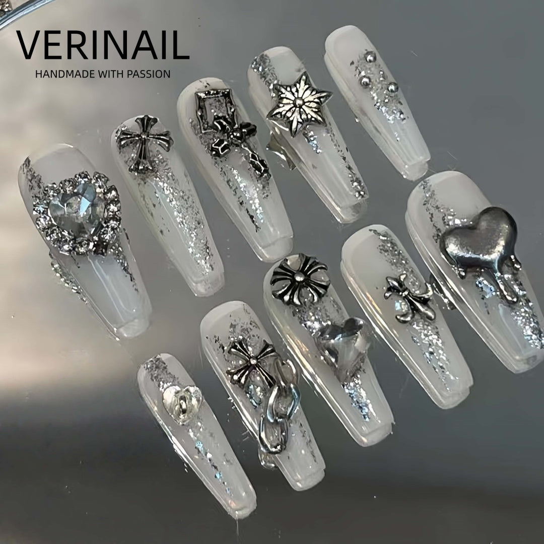 #1 Handmade Press On Nails Gothic nails/Smudged nails/Custom nails