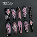 #3 Press-On Nails Box | Handmade | Reusable | Glitter + Gems + Floral | French Tips