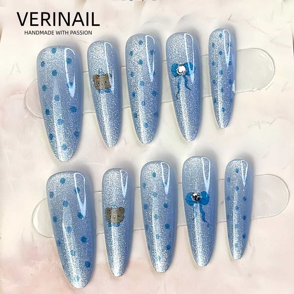 #3 Press-On Nails Box | Handmade | Reusable | Glitter + Gems + Floral | French Tips