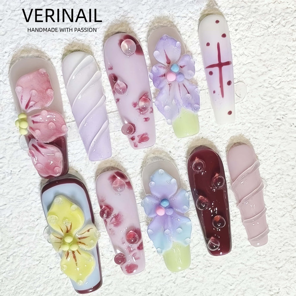 #3 Press-On Nails Box | Handmade | Reusable | Glitter + Gems + Floral | French Tips