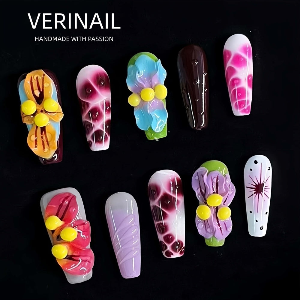 #3 Press-On Nails Box | Handmade | Reusable | Glitter + Gems + Floral | French Tips