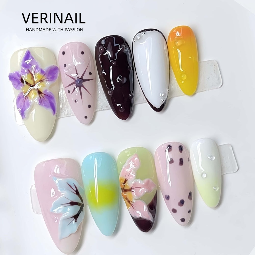 #3 Press-On Nails Box | Handmade | Reusable | Glitter + Gems + Floral | French Tips