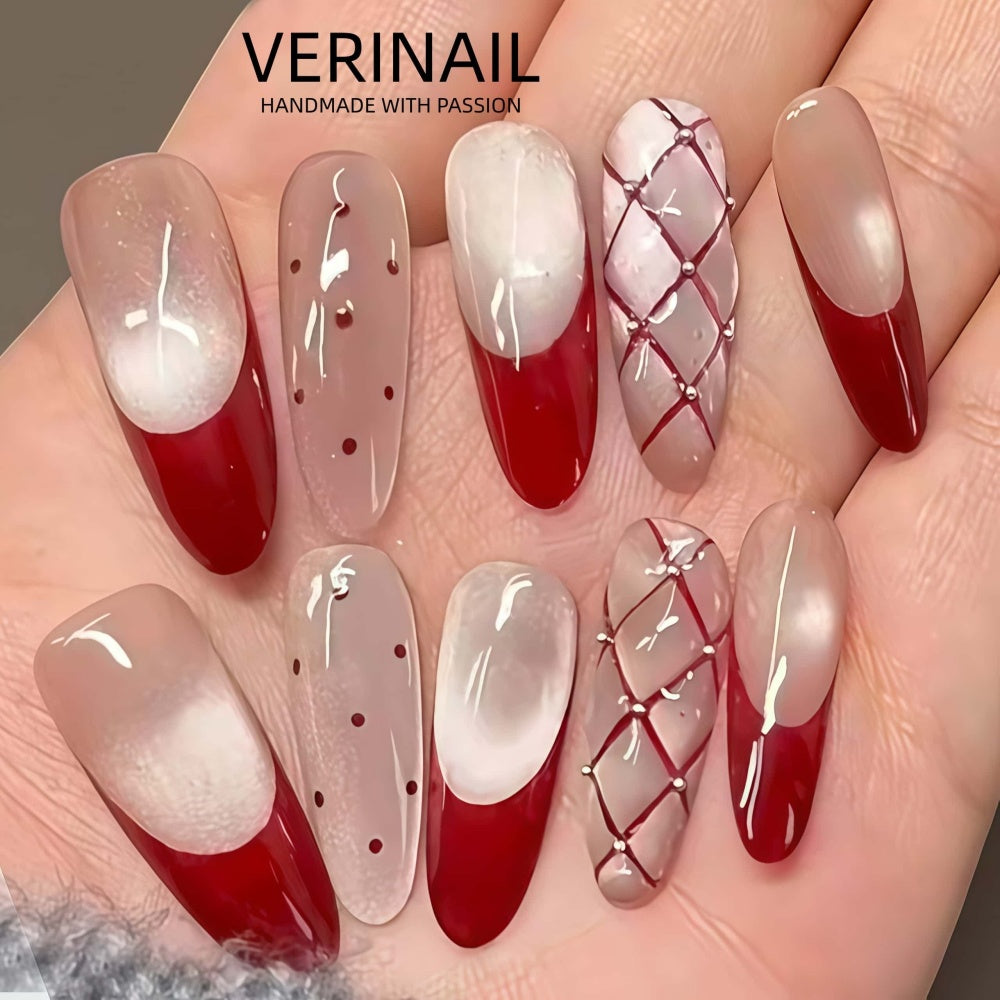 #3 Press-On Nails Box | Handmade | Reusable | Glitter + Gems + Floral | French Tips