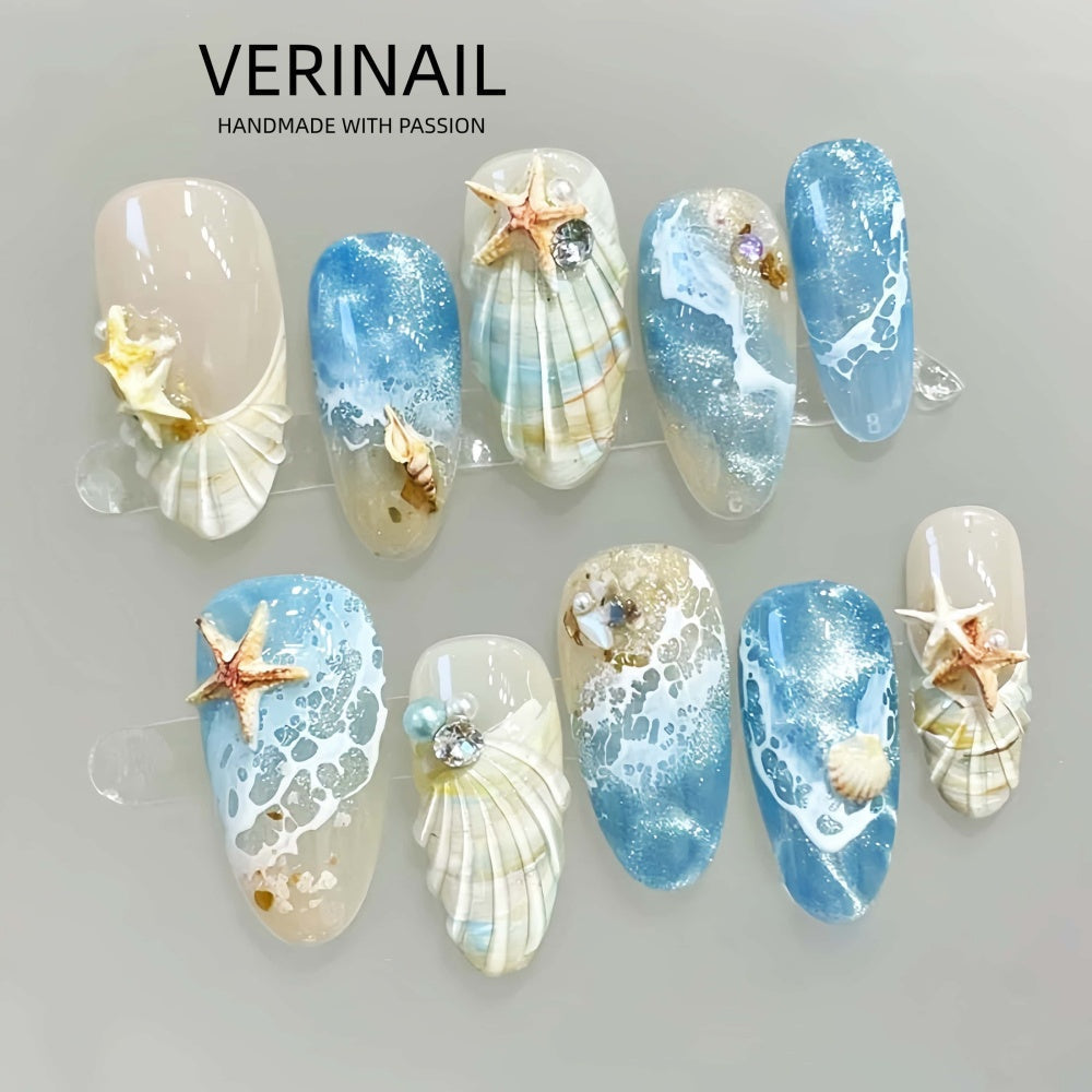 #3 Press-On Nails Box | Handmade | Reusable | Glitter + Gems + Floral | French Tips