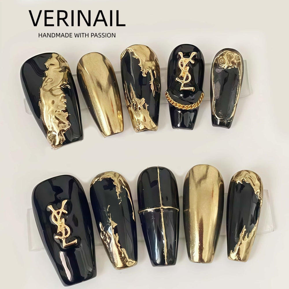 #3 Press-On Nails Box | Handmade | Reusable | Glitter + Gems + Floral | French Tips