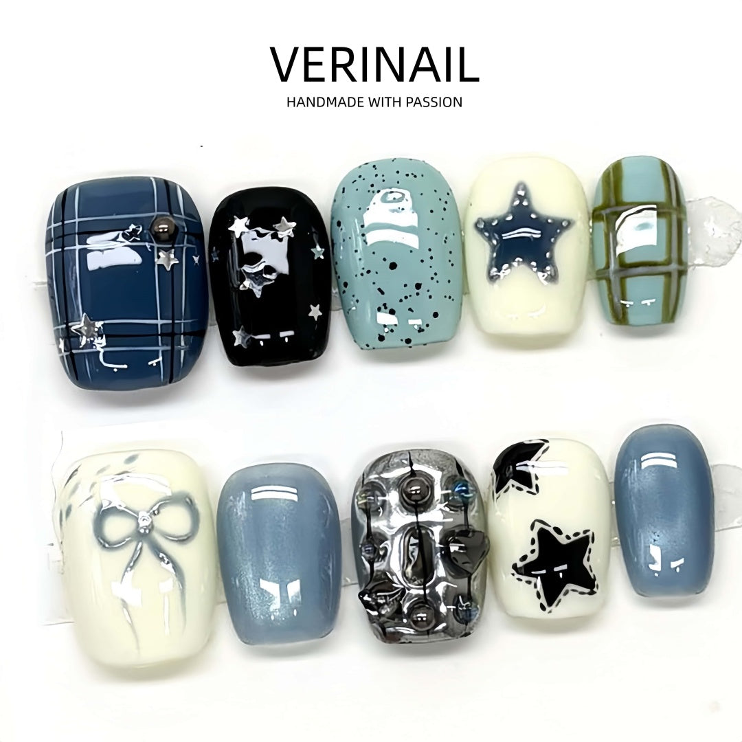 #1 Handmade Press On Nails Gothic nails/Smudged nails/Custom nails