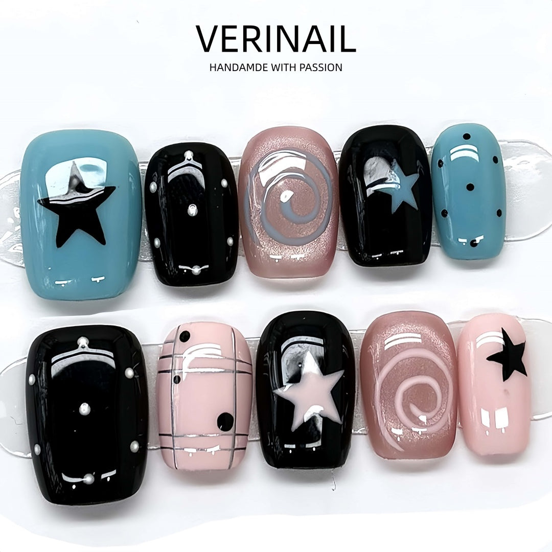 #1 Handmade Press On Nails Gothic nails/Smudged nails/Custom nails