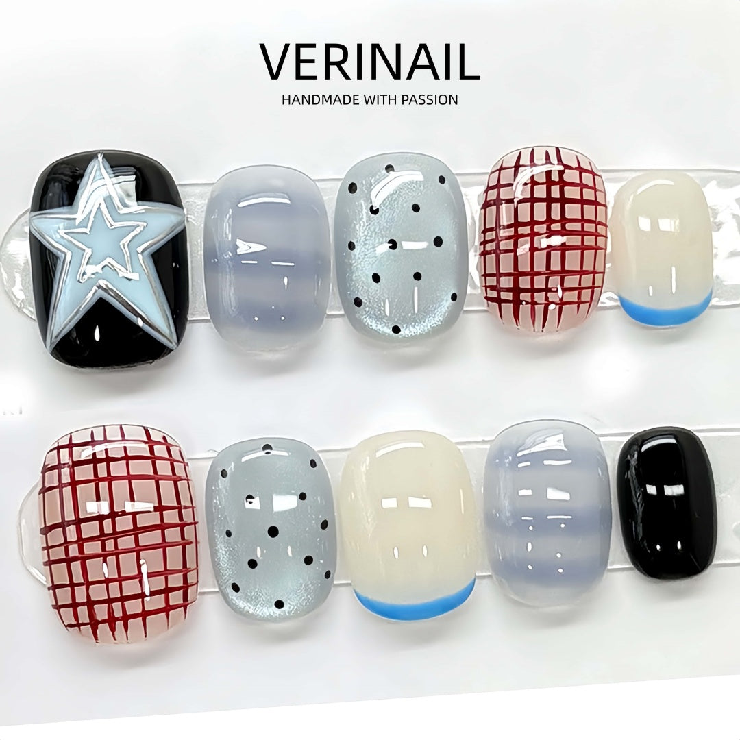 #1 Handmade Press On Nails Gothic nails/Smudged nails/Custom nails