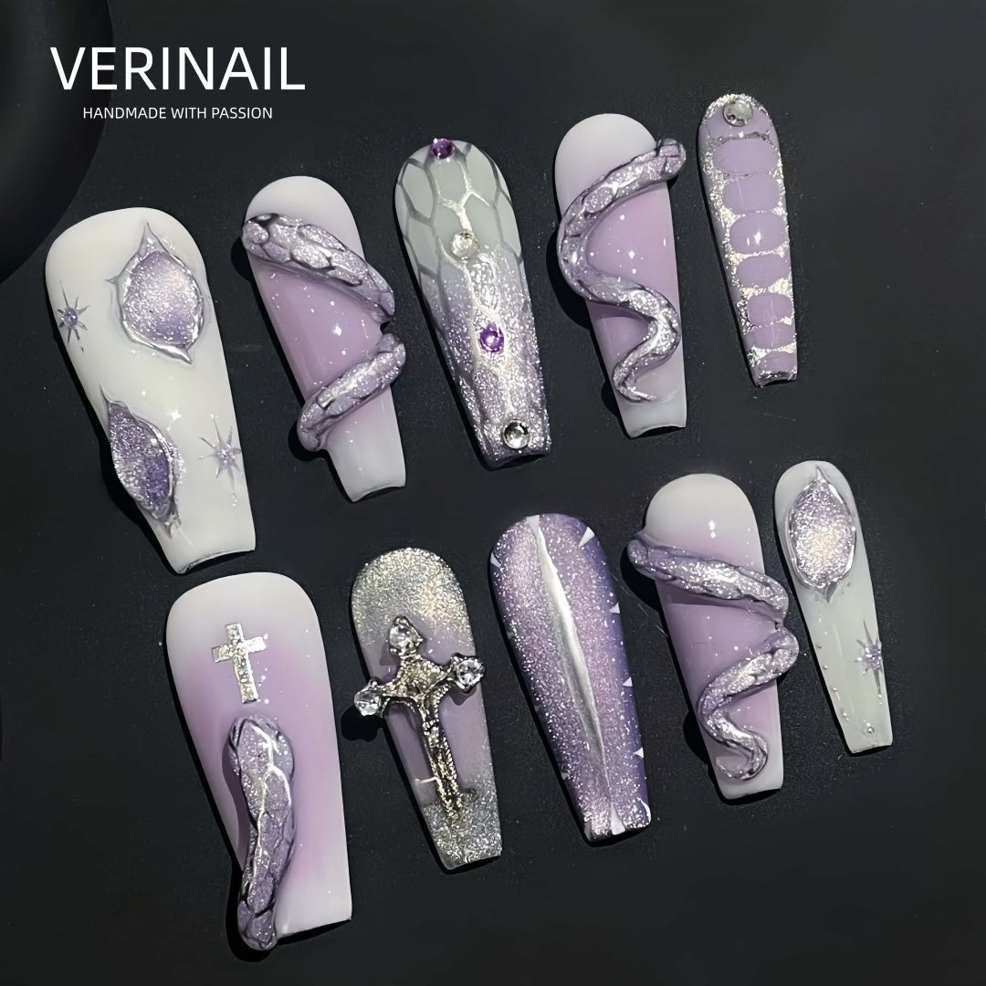 #1 Handmade Press On Nails Gothic nails/Smudged nails/Custom nails