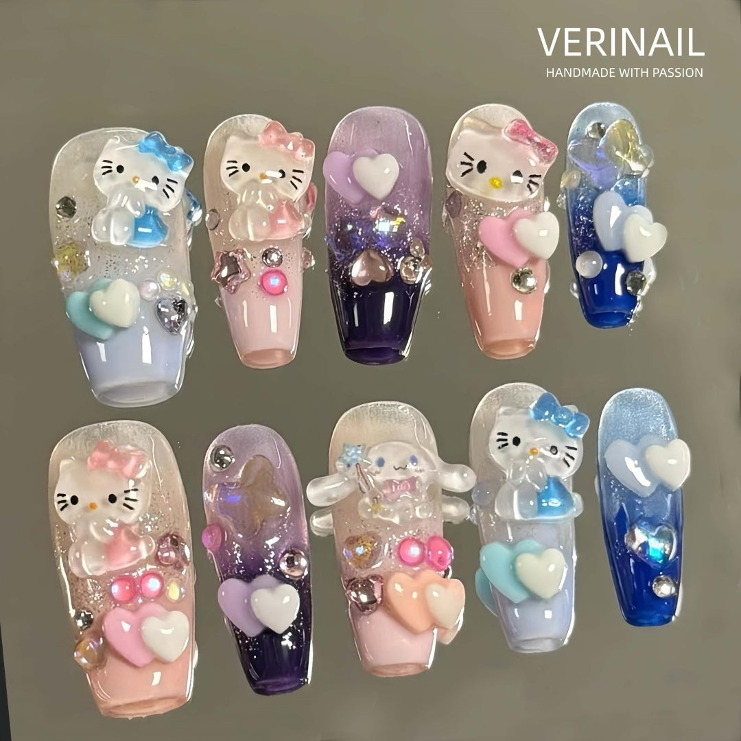 #1 Handmade Press On Nails Gothic nails/Smudged nails/Custom nails