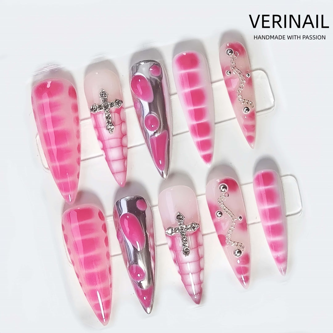 #1 Handmade Press On Nails Gothic nails/Smudged nails/Custom nails