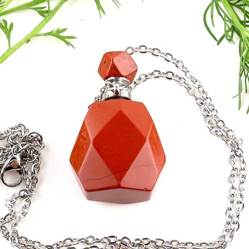 Healing Crystal Freefrom Shape Perfume Pendant Necklace