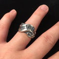 925 Sterling Silver Fashion Jewelry Retro Hand-Carved Letters Love Ring