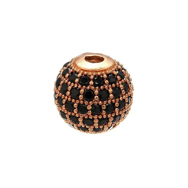 High Quality Brass Cubic Zirconia Round Spacer Beads 6mm/8mm/10mm