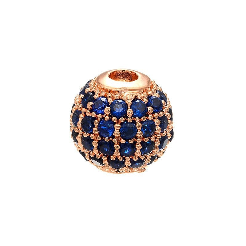 High Quality Brass Cubic Zirconia Round Spacer Beads 6mm/8mm/10mm