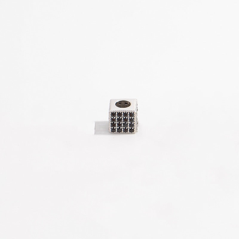 1Pcs Brass Cubic Zirconia Square Spacer Beads
