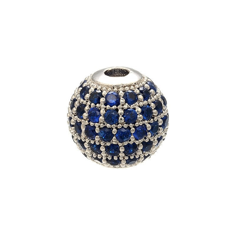 High Quality Brass Cubic Zirconia Round Spacer Beads 6mm/8mm/10mm