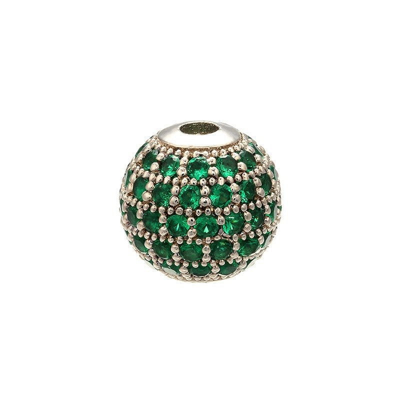 High Quality Brass Cubic Zirconia Round Spacer Beads 6mm/8mm/10mm