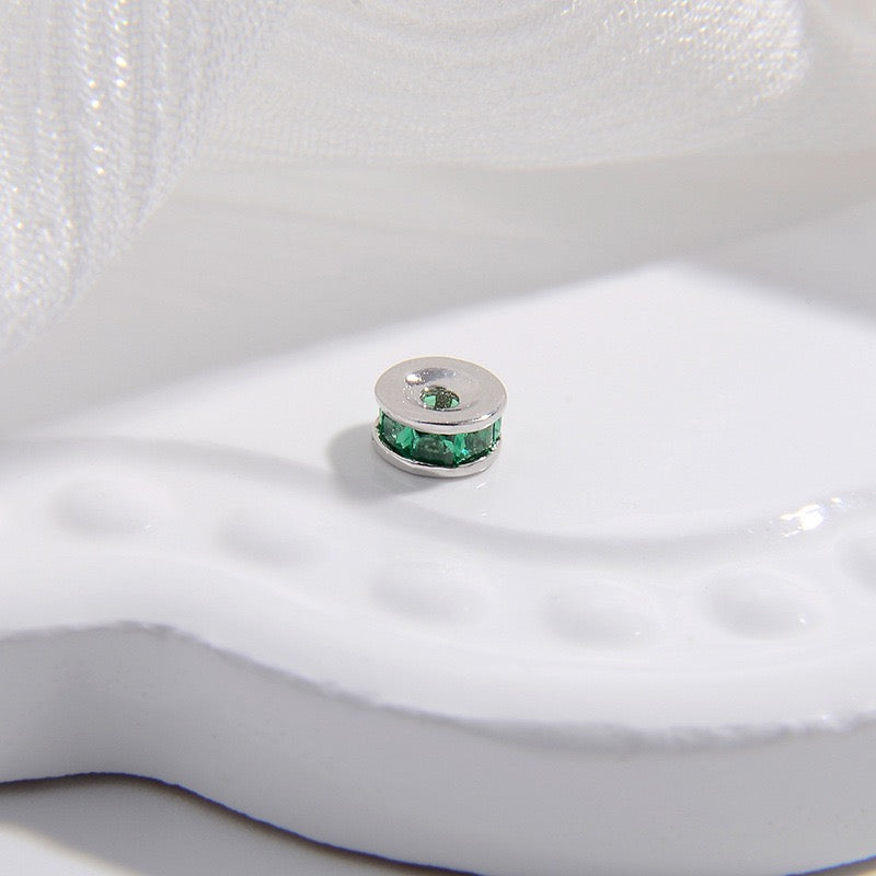 1PCS Brass Zircon Wheel Spacer Beads