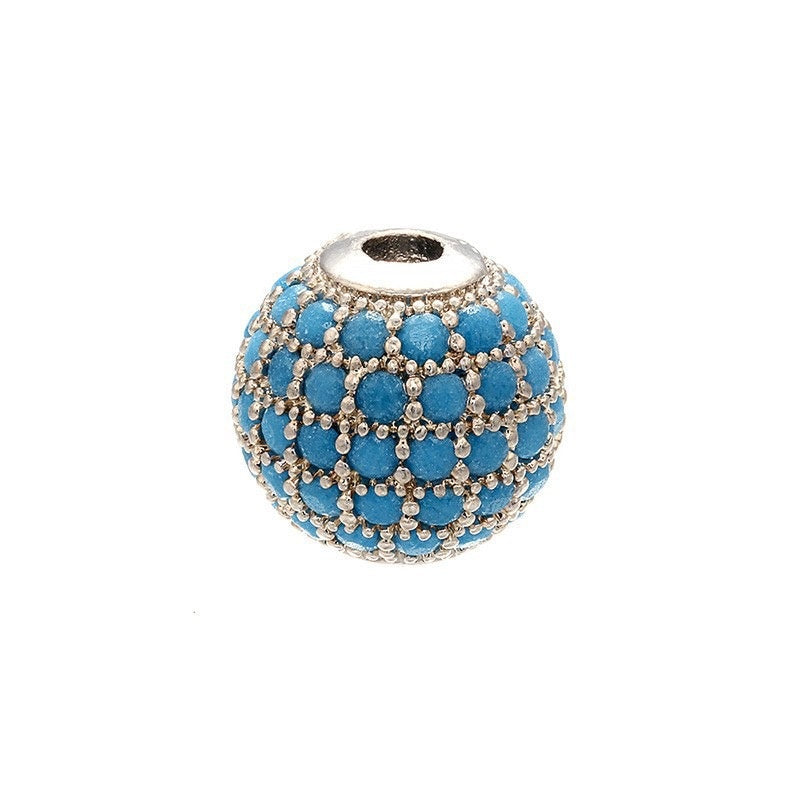 High Quality Brass Cubic Zirconia Round Spacer Beads 6mm/8mm/10mm