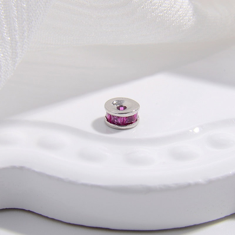 1PCS Brass Zircon Wheel Spacer Beads