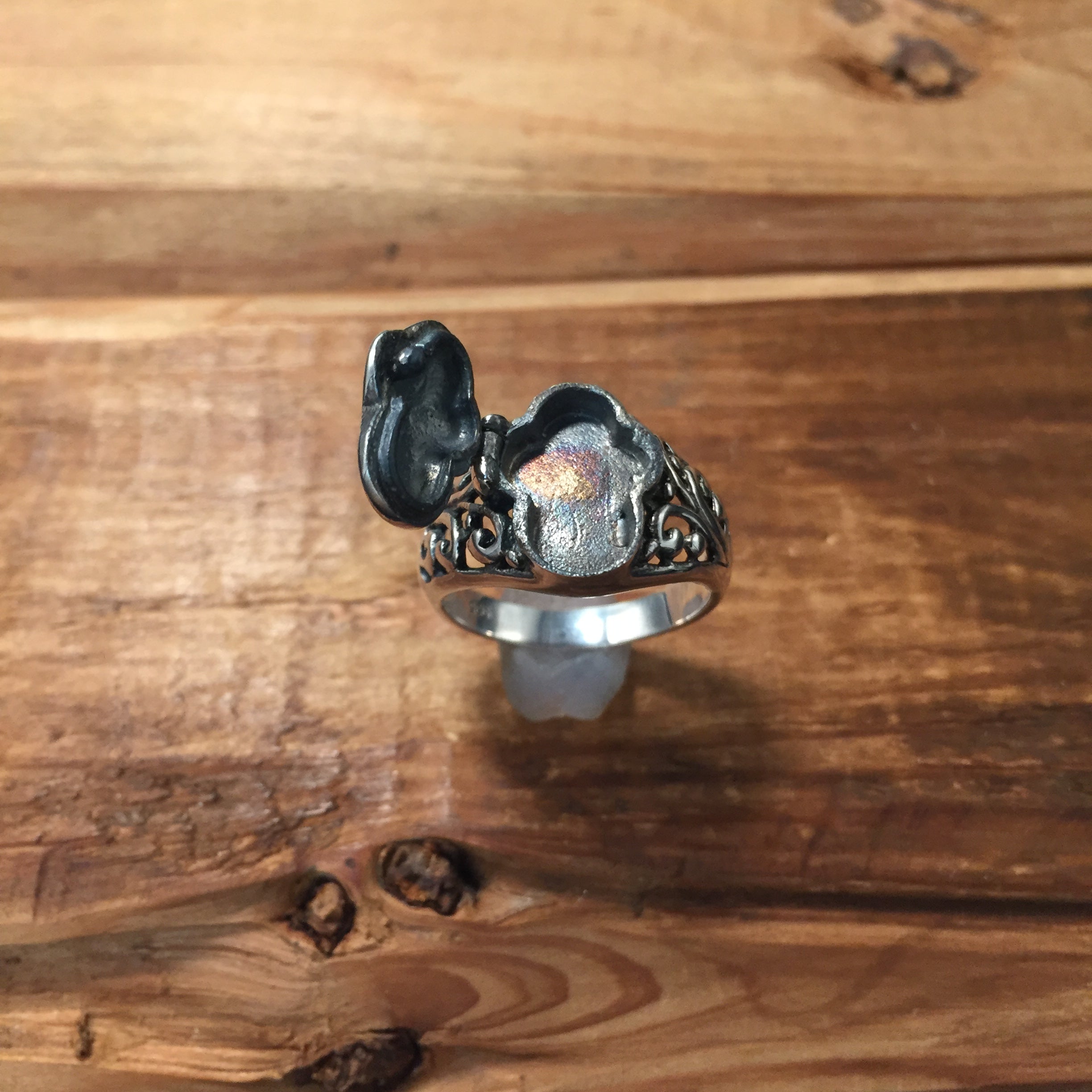 Antique Retro Secret Box 925 Sterling Silver Rings