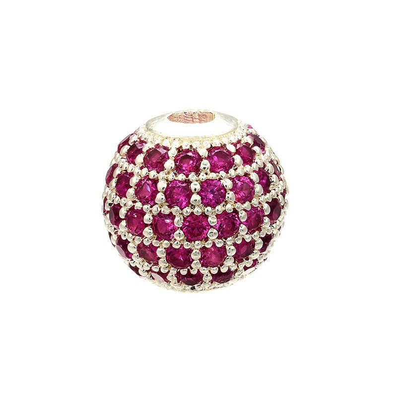 High Quality Brass Cubic Zirconia Round Spacer Beads 6mm/8mm/10mm