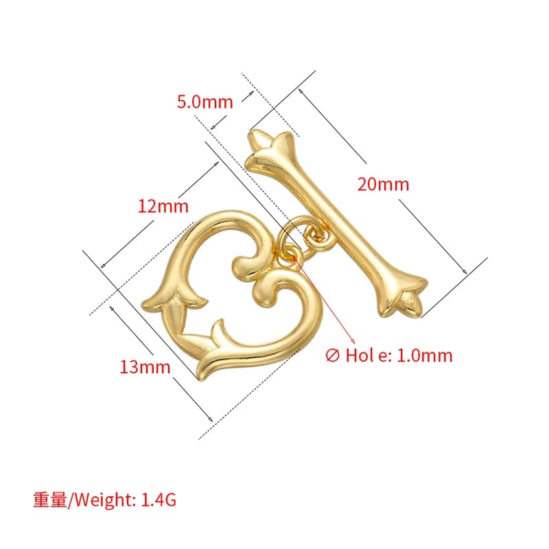 1PCS Oval/heart Brass Cubic Zirconia Clasps Hooks
