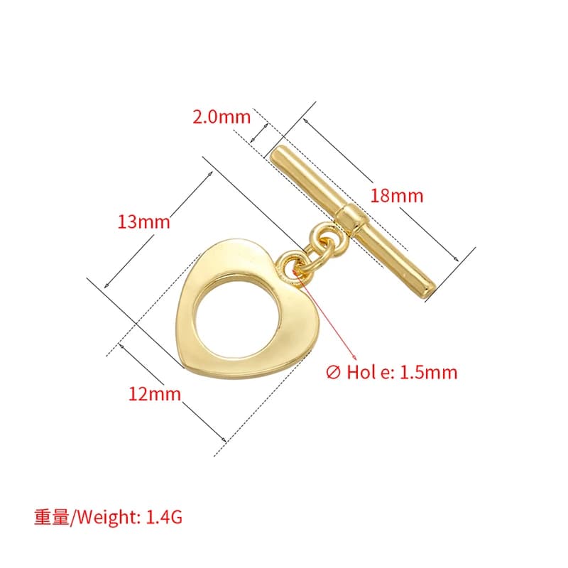 1PCS Oval/heart Brass Cubic Zirconia Clasps Hooks