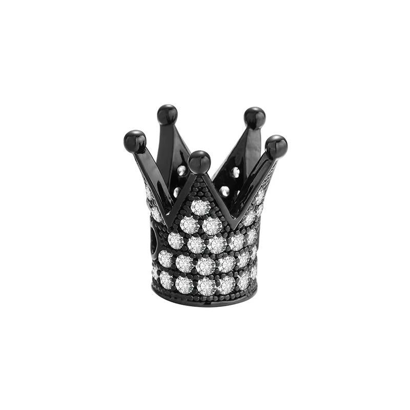 1PCS Brass Cubic Zirconia Crown Bead