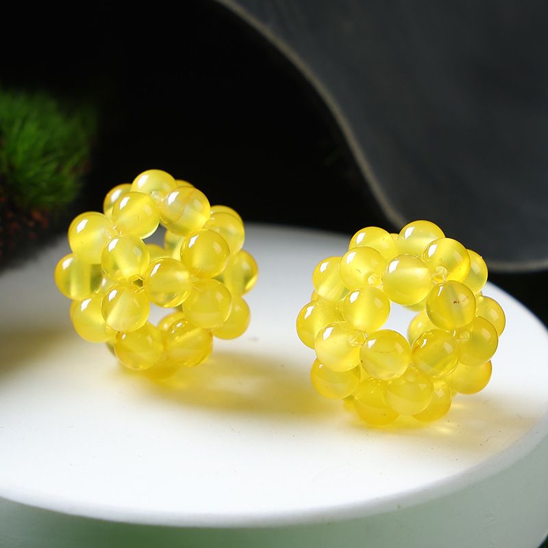 Handmade Crystal Stone Beads Ball Shape 1PCS